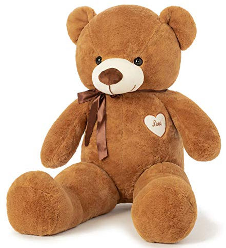 YunNasi Teddybär Groß Riesen Teddy Bär Plüschbär Kuschelbär 80cm/31.5 Inches Stofftier mit Bänder für Kinder und Freundin