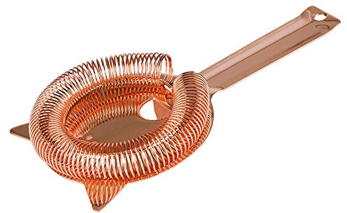 Buddy´s Bar - Barsieb, Hawthorne Strainer, hochwertiges Sieb passend für alle Gläser und Shaker, lebensmittelecht und hochglanzpoliert, mit Abnehmbarer Spiralfeder, Kupfer Poliert