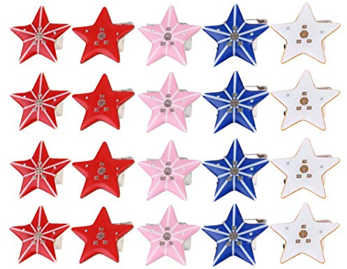 STOBOK 25 stycken LED-broscher stift ljus stjärna brosch blinkande stjärna slag märken lyser i mörkret party billig tröja halsduk brosch för alla hjärtans dag jul