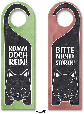 Komm doch rein oder Bitte nicht stören - Türhänger mit niedlicher Katze