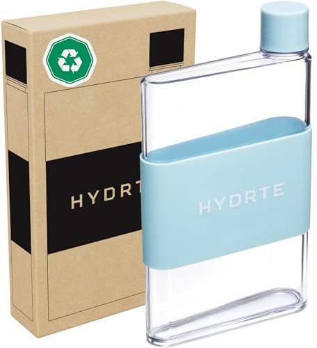 Hydrte Bouteille d'eau Clear – Bouteille d'eau professionnelle et mignonne pour les voyages, mince, légère et sans BPA, pour les voyages et l'hydratation quotidienne (Pastel Blue, 480 ml)