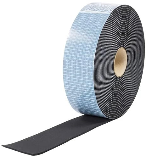 Klebaa Nastro sigillante EPDM Premium, spessore 2 mm, autoadesivo su un lato, 10 m per rotolo di gomma cellulare (25 mm x 10 m)
