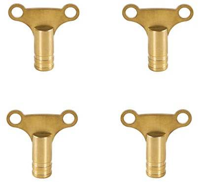 Solid Brass Radiator Bleed Key Hardware Easy Grip Clock Type Pack of 4