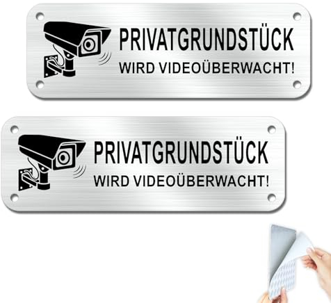 Goodvia Dieser Bereich Wird Videoüberwacht Privatgrundstück Schilder 15x5cm Aluminium Aufkleber