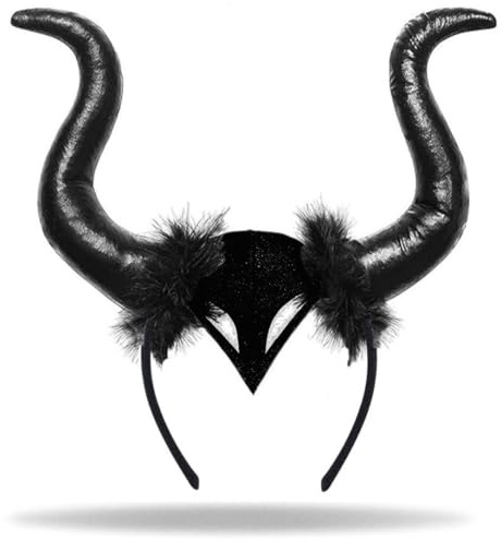 Hatstar Böse Königin Teufels Hörner Haarreif, Kopf- und Haarschmuck für Damen & Mädchen, Kostüm Accessoire für Halloween, Karneval, Fasching und Cosplay Partys