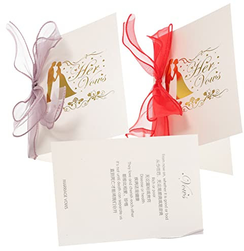 EXCEART 2stücke Hochzeitsgelübde Karten Mit Satinband Elegante Hochzeit Schwur Bücher Für Unvergessliche Momente Für Brautparty Und Hochzeitszeremonie