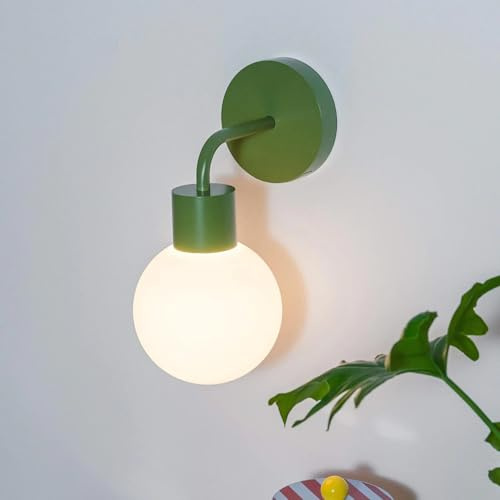 Poplight Wireless Wall Sconce (Shark Tank) Rechargeable & Dimmable LED Light w/App Control & Damage-Free Install, Moveable Modern Ambient Lighting for Elegant Home & Bedroom Decor | Sage Green