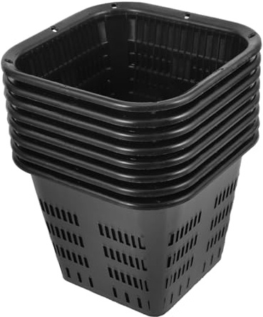 Panier Hydroponique en Plastique Noir 8 Pièces, Pot de Culture pour Plantes | Pots à Orchidées en Plastique Trous, Seau Filet Pot, Petit Pot à Orchidées, Fournitures Culture Hydroponique