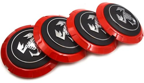 4 Pcs Car Hub Centre Caps for Abarth 133mm, Wheel Hub Covers Hub Center Badge Wheels Centre Caps Auto Parts Tire Accessories