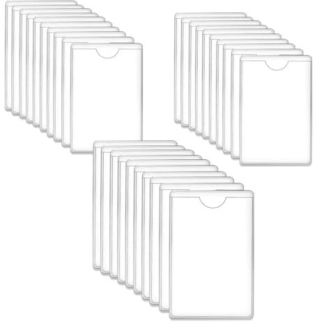 kingsea 30 st självhäftande påsar kortfodral transparent etiketthållare självhäftande korthållare PVC bakfickor självhäftande självhäftande visitkortsfickor