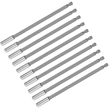 sourcing map 10pcs 1/4 Inch Hex Shank by 6 Inch Magnetic Bit Holder Extension, Quick Release Screwdriver Drill Power Tool