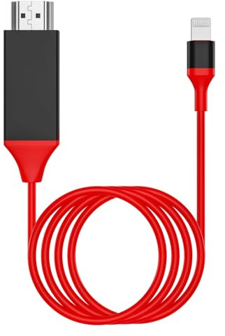 [Certificato Apple MFi] Cavo adattatore compatibile con iPhone, iPad a HDMI, 1080p, adattatore AV digitale Lightning HDTV compatibile con iPhone/iPad a TV proiettore monitor, non necessita di
