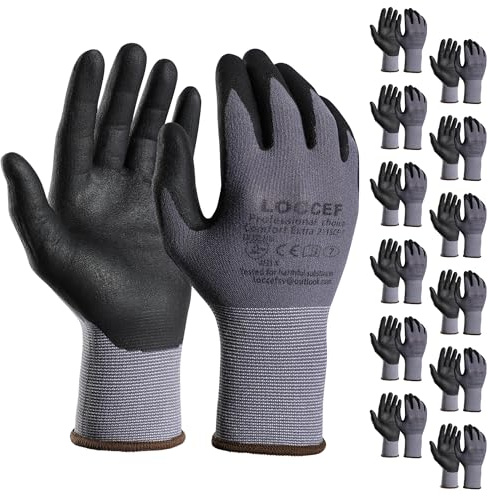 LOCCEF MicroFoam Nitril Arbeitshandschuhe Herren Damen (12Paar, 11/XXL)
