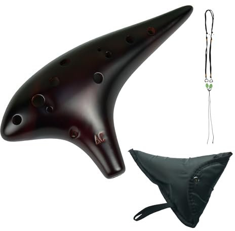 Keramik-Ocarina, 12 Löchern Alto C Ocarina, Okarina Für Musikinstrumente Rauchkeramik Ocarina, Okarina-Instrument Mit Schlüsselband Und Schutztasche Für Anfänger & Professionelle Auftritte