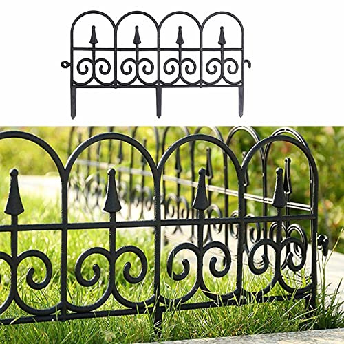 Lot de 3 bordures de jardin en PVC pour décoration de jardin, barrière pour animaux de 61 cm de hauteur, épissure extérieure noire