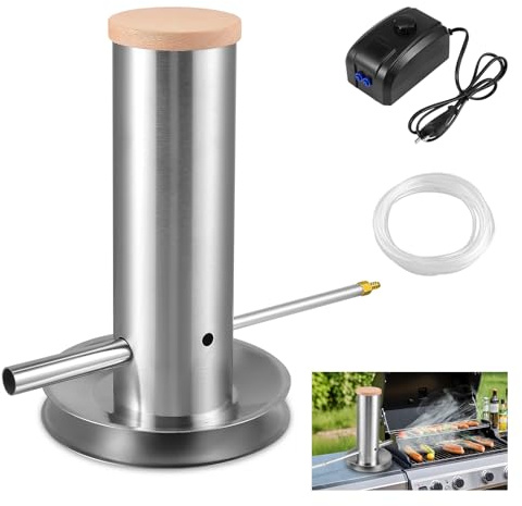 Kaltrauchgenerator aus Edelstahl, Rauchgenerator Kaltraucherzeuger Elektrisch mit Deckel Pumpe, Tragbares Räucherofen Elektrisch von Lebensmitteln und Fleisch,BBQ kaltrauchgenerator für Räucherofen