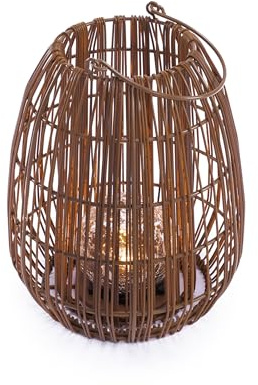 Esotec Solar Windlicht Isabella 28, Boho Rattan Licht Bruchglaskugel 102281 | Solarlampe, Boho Polyrattan, Bruchglaskugel, 2800K warmweiß, romantische Lichtreflexe, Dämmerungssensor, IP44 Akku wechselbar