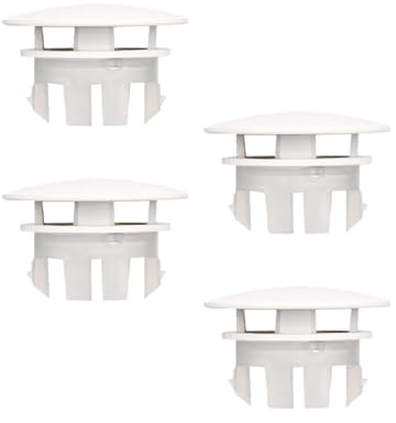 Lot de 4 anneaux de trop-plein ronds pour évier de salle de bain, cuisine, salle de bain, blanc brillant