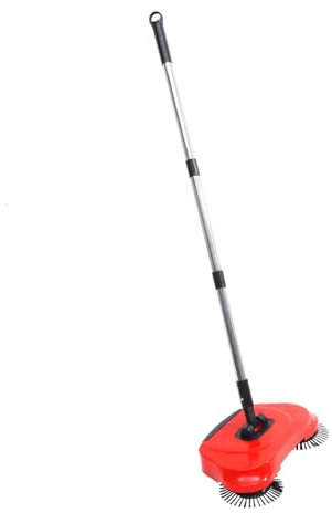 SOLUSTRE Scopa Spinta Con Setole Pet e Contenitore Integrato Per Pulizia Pavimenti Senza Elettricità Design Ergonomico in Abs Acciaio Inossidabile Pulitore Multiuso Sicuro Per Famiglie e Ra