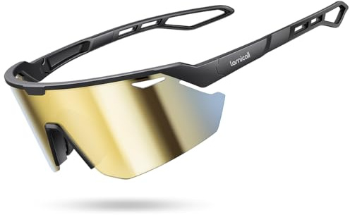 Lamicall Schnelle Brille Herren, Fahrradbrille Damen - [24g TR-90 Super Leicht] Polarisiert Sportbrille Laufbrille mit Verstellbaren Nasenpad & Bügel, UV400 Sonnenbrille Sport für Fahrrad/Ebike/Laufen