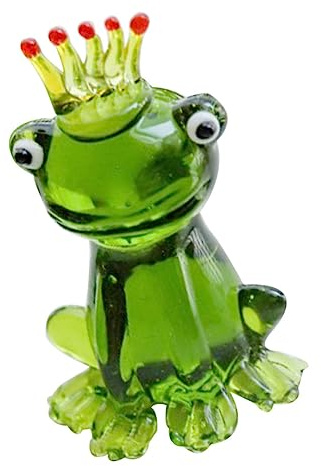DECOMELODY Frosch Glas Skulptur Dekofigur Kleiner Frosch für Schreibtisch und Regal Stabile Struktur Feine Handwerkskunst Geschenkidee für Familie Mikrolandschaften