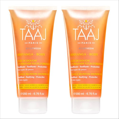 TAAJ | Gelata da doccia gourmande fiore d'order | Effetto rassodante e rivitalizzante | Schiuma delicata e fondante | Made in France | CrueltyFree | Confezione da 2 x 200 ml