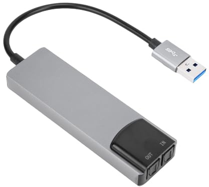 VBESTLIFE Tarjeta de Sonido Envolvente USB 7.1, con Sonido Digital SPDIF para Sistemas de Sonido Envolvente 5.1 y 7.1, Cuerpo de Aluminio, para PC Portátil