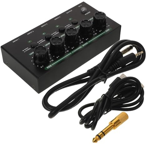 UPKOCH Petite Console De Mixage Petit Mixeur Audio Mini Mixeur Audio Petite Table De Mixage De Streaming Noir