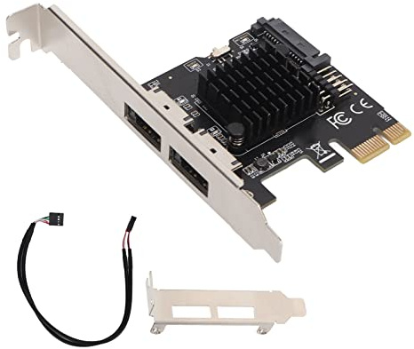 Haofy PCIE-Erweiterungskarte, 2 Ports, Stromversorgung, ESATA, 6,0 Gbit/s, High-Speed-Dual-Unterstützung, Kompatibel mit und