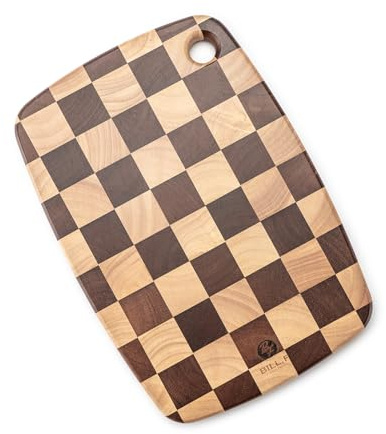 BF BILL.F SINCE 1983 Acacia Wood End Grain Chopping Board 43 x 30 x 5 cm – Chessboard Pattern Wooden Cutting Board, Thick Butcher Block Serving Board