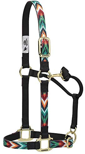 Weaver Leather Chevron verstellbares Nylonhalfter für Pferde, klein, schwarz/Mehrfarbig