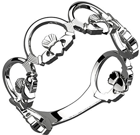 GWG Jewellery Ring Sterlingsilber Kette aus Claddagh Ringen – 8 in Geschenkbox für Frauen