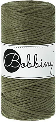 Bobbiny Oeko-Tex Premium Makramee Garn aus ökologischer Baumwolle in Avocado 3 mm x 100 m