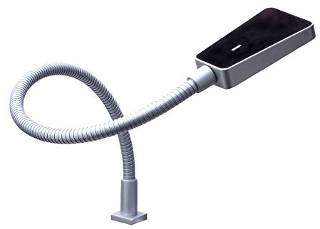 kalb | LED Bettleuchte dimmbar silbergrau Hochglanz schwarz - Leseleuchte Aufbauleuchte Nachttischlampe Bettlampe Leselampe, Größe:1er Set