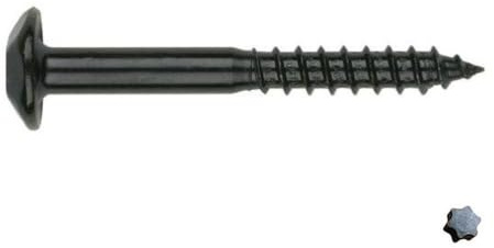 Vis penture 6x40 mm inviolables acier zingué noire par 100
