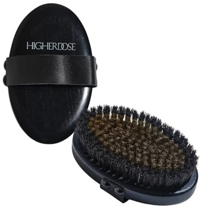 HigherDOSE Copper Dry Brushing Body Brush - Ion-Charged Dry Brush & Lymphatic Drainage Massager to Promote Circulation and Exfoliate for Glowing Skin - Everyday Antimicrobial Body Scrubber