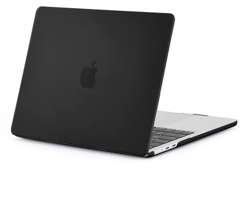 EooCoo Hülle Kompatibel für MacBook Air 13,6 Zoll M4 M3 M2 mit Touch ID, 2025 2024 2022 Freisetzung (A3240 A3113 A2681) Kunststoff Schutzhülle + Tastaturschutz + Poliertuch - Mattes Schwarz