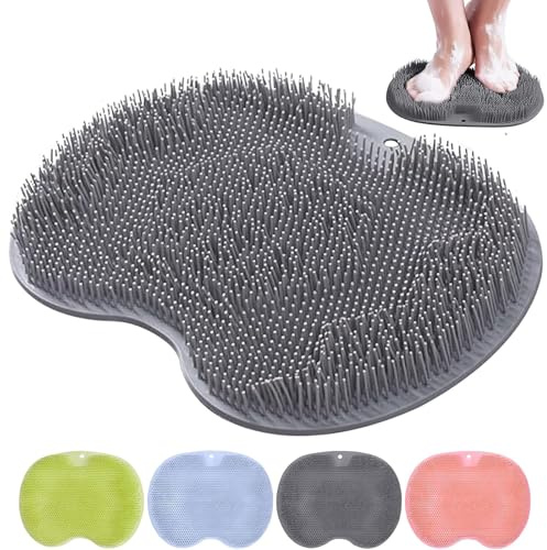 Tapis de Bain en Silicone, Brosse Pieds Douche avec Ventouses Antidérapantes, Nettoie Exfolie et Masse les Pieds Sans se Pencher, Coussin de Massage pour le Soin des Pieds, la Relaxation