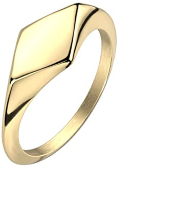 Paula & Fritz® Ring Damen Siegelring Gold 316L Chirurgenstahl Größe 52 (16,6) 8,5-mm breit Damen-Ring Herren-Ring Partner-Ring Verlobungs-Ring Ehering