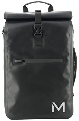 MOBILIS Sac à Dos de Vélo Étanche pour Ordinateur Portable 14-15.6'' 25L, Sac Convertible en Sacoche Porte-Bagages Roue Arrière, Éléments Réfléchissants, Cyclisme/VTT Noir
