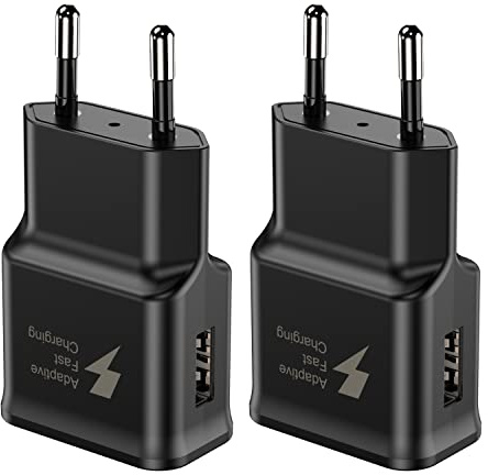 2er-Pack USB Ladegerät Stecker, 15W Netzstecker Netzteil USB Adapter für Samsung Galaxy A13 A14 A15 A16 A55 A56 A54 A04s A36 A35 A34 A25 S10 S10e S9 S20 S21 Handy Schnellladegerät