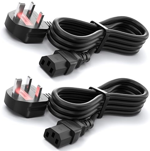 3 Prong Power Cord 18AWG, 4Ft IEC C13 to NEMA 5-15P AC Cable, 10A 125V, Replacement Lead for Home Office Monitor, Desktop PC, TV, Printer, Long Lasting PVC, Lost Wire Fix, Easy Setup Use