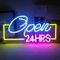 Horseneon Señal de neón abierta 24 horas, 40 x 21 cm, luz neón de colores para hotel, club, bar, oficina, centro comercial, sala de juegos, restaurante, tiendas, sign Decor
