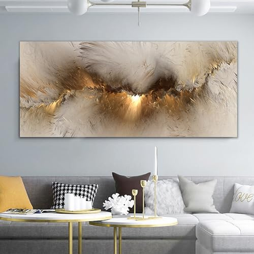 SUKPDJO 1 Teilig Leinwandbilder Abstrakt Gold Marmor Bild auf leinwand Modern Wandbilder Kunstdruck Deko Wohnzimmer Wanddekoration No Frame (50x100 cm)