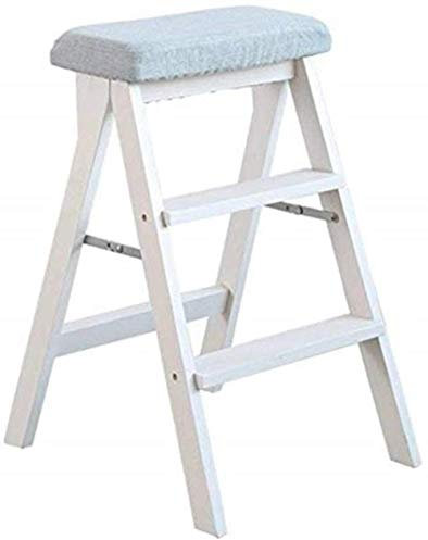 WYRMB Indoor-Kletterhocker, Holz-Allzweckschritt Multifunktionale kleine Leiter Klappleiter Hocker Haushaltsstühle Tritthocker Trittleiter/A,D