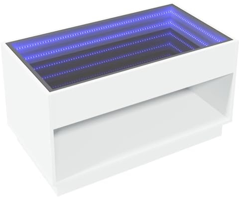 vidaXL Couchtisch mit Infinity-LED Weiß 90x50x50 cm
