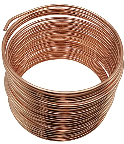 HIBUMFX Soft ANNEALED Ground Wire Copper Bonded Grounding Conductor 6 AWG 50 FEET Copper Clad Steel Cables Electronic Wire Cable Electrics DIY (Copper Bonded, 6 AWG 50 FEET)