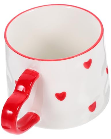 GRADENEVE Keramiktasse Mit Herzförmigem Muster Großes Fassungsvermögen Für Kaffee Und Tee Langlebiges Und Leicht Zu Reinigendes Material Für Täglichen Gebrauch