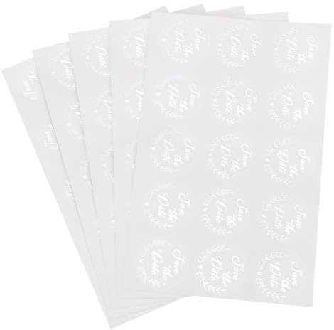 MAYJOYDIY 300 Stück Save The Date Transparente Aufkleber Hochzeit Individuelle Klare Aufkleber Silberfolie Kreis Kranz Text Selbstklebende Aufkleber Für Hochzeitsumschläge Party Einladung Siegel