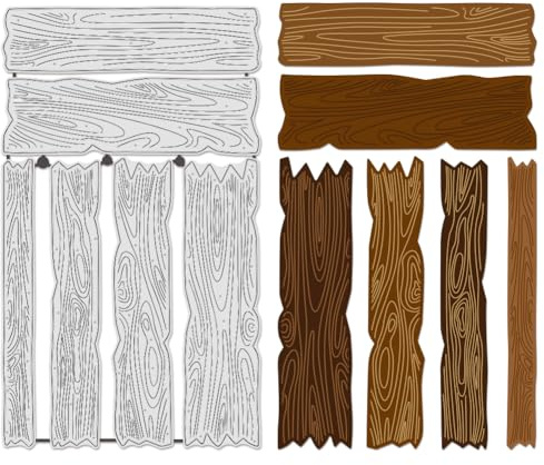 BENECREAT Fustelle Effetto Legno per La Realizzazione di Biglietti, Strumento per Goffratura In Acciaio Al Carbonio per Pile di Legno Fustelle Modelli In Metallo per Scrapbooking Fai Da Te